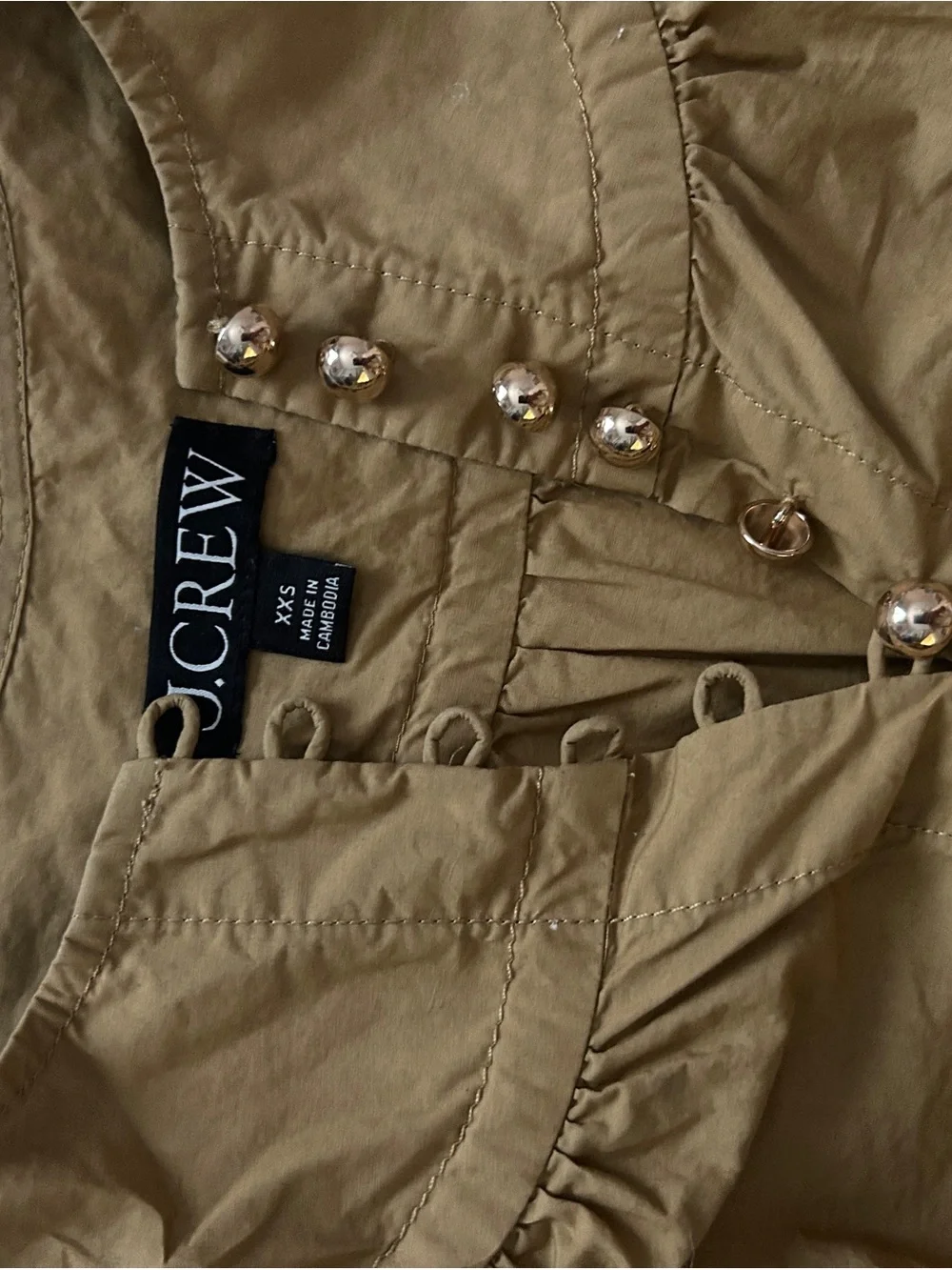 J. Crew Mustard Cotton Peasant Blouse